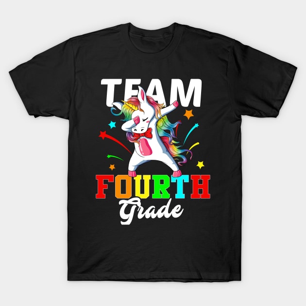 Team 4th Grade Funny Dabbing Unicorn Back To School Fourth T-Shirt by blacks store